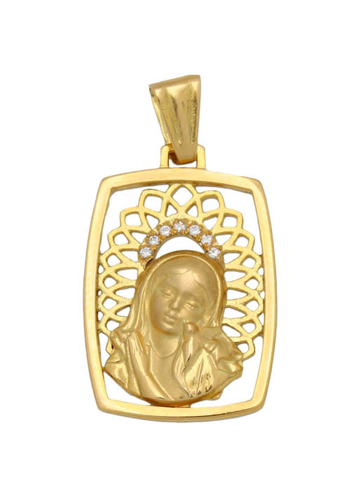 Medalla Virgen Nia en Oro Amarillo Primera Ley 0003MEDOA