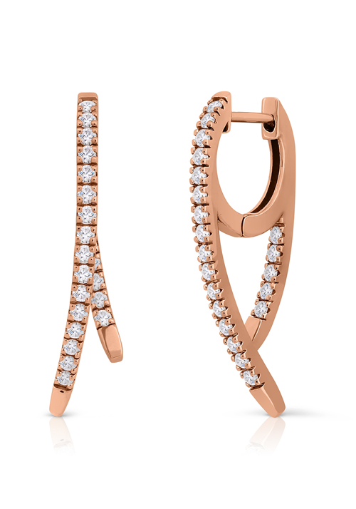 Pendientes en Oro Rosa Primera Ley con Diamantes 0061PORDIA