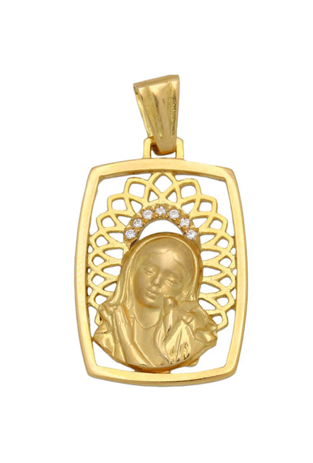 Medalla Virgen Niña en Oro Amarillo Primera Ley 0003MEDOA
