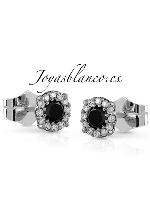 Pendientes en Oro Blanco Primera Ley con Diamantes 0060POBDIBN