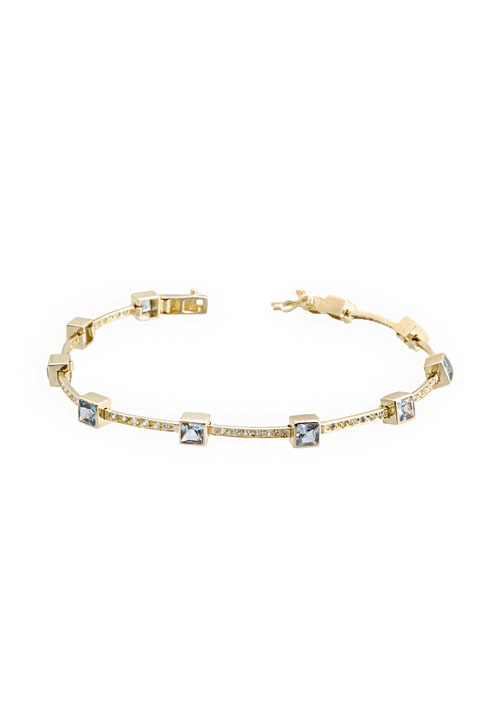 AGOTADA Pulsera en Oro Amarillo de Primera Ley con Piedras 0015PUOA 