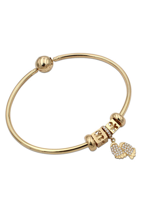 AGOTADA Pulsera en Oro Amarillo Primera Ley con Charms Intercambiables 0013PUOACH