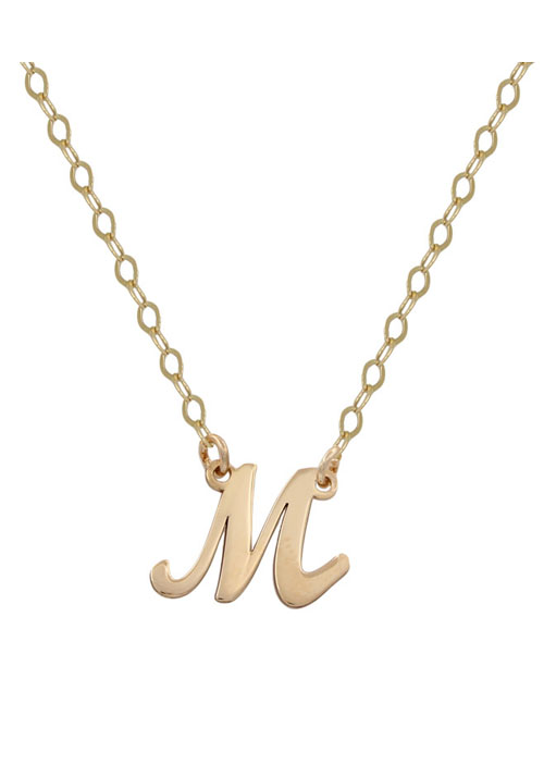Collar en Oro Amarillo Primera Ley con Diseo de Letra Inglesa 0017COA