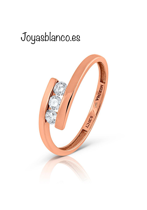 Sortija en Oro Rosa Primera Ley con Diamantes  0031SORDI