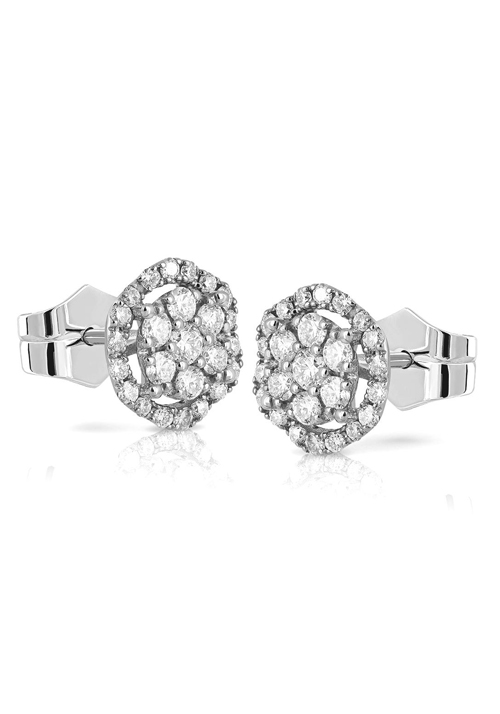Pendientes en Oro Blanco Primera Ley con Diamantes 0068POBDI 