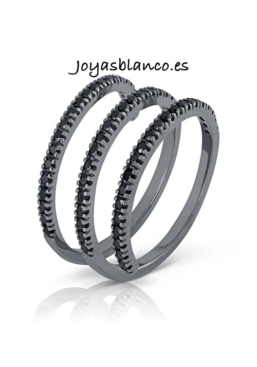 Sortija en Oro  Primera Ley con Diamantes Negros 0060SORTDIN (1)